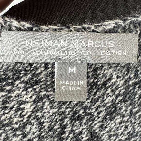 Neiman Marcus Gray Sweater Cashmere Scoop Neck Marled Knit Fleece Size Medium M - Picture 9 of 11